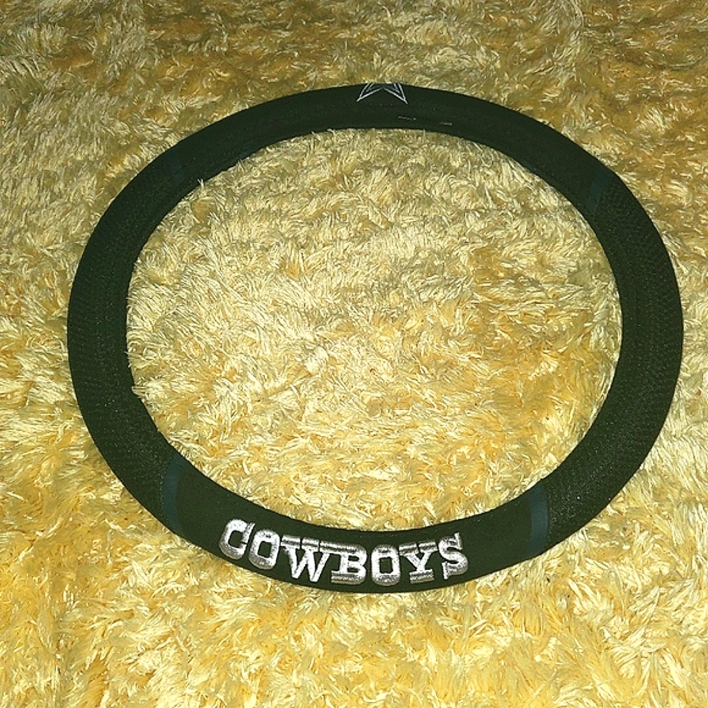 Dallas Cowboys Steering Wheel Cover Black, White & Blue 😀